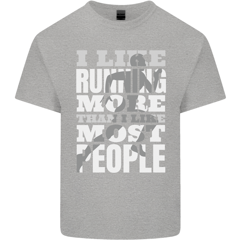 I Like Running Cross Country Marathon Runner Kids T-Shirt Childrens Sports Grey