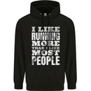 I Like Running Cross Country Marathon Runner Mens 80% Cotton Hoodie Black