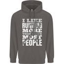I Like Running Cross Country Marathon Runner Mens 80% Cotton Hoodie Charcoal