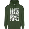I Like Running Cross Country Marathon Runner Mens 80% Cotton Hoodie Forest Green