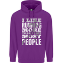 I Like Running Cross Country Marathon Runner Mens 80% Cotton Hoodie Purple
