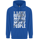 I Like Running Cross Country Marathon Runner Mens 80% Cotton Hoodie Royal Blue