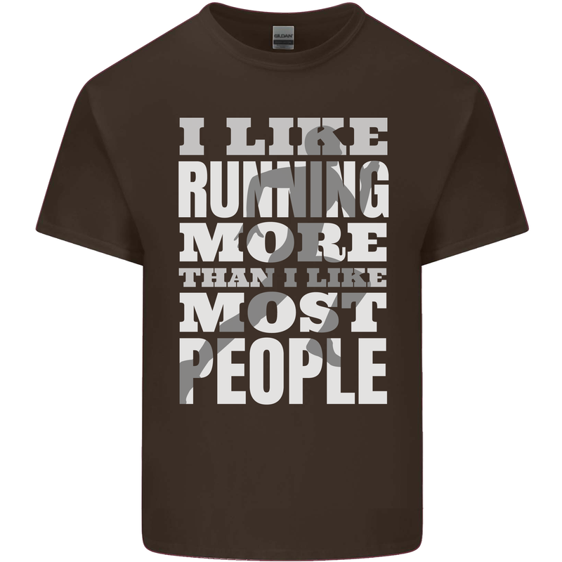 I Like Running Cross Country Marathon Runner Mens Cotton T-Shirt Tee Top Dark Chocolate