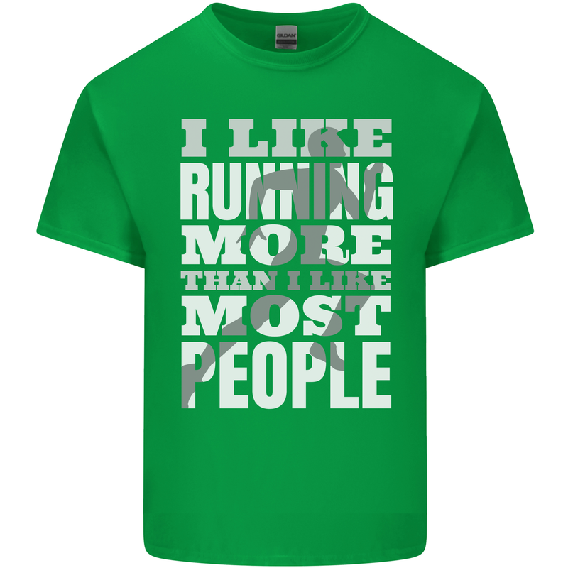 I Like Running Cross Country Marathon Runner Mens Cotton T-Shirt Tee Top Irish Green