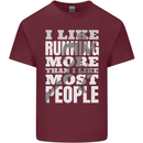 I Like Running Cross Country Marathon Runner Mens Cotton T-Shirt Tee Top Maroon