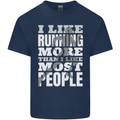 I Like Running Cross Country Marathon Runner Mens Cotton T-Shirt Tee Top Navy Blue