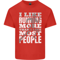 I Like Running Cross Country Marathon Runner Mens Cotton T-Shirt Tee Top Red