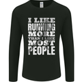 I Like Running Cross Country Marathon Runner Mens Long Sleeve T-Shirt Black