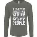 I Like Running Cross Country Marathon Runner Mens Long Sleeve T-Shirt Charcoal