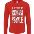 I Like Running Cross Country Marathon Runner Mens Long Sleeve T-Shirt Red