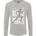 I Like Running Cross Country Marathon Runner Mens Long Sleeve T-Shirt Sports Grey