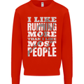 I Like Running Cross Country Marathon Runner Mens Sweatshirt Jumper Bright Red