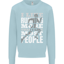 I Like Running Cross Country Marathon Runner Mens Sweatshirt Jumper Light Blue
