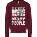 I Like Running Cross Country Marathon Runner Mens Sweatshirt Jumper Maroon