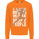 I Like Running Cross Country Marathon Runner Mens Sweatshirt Jumper Orange