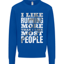 I Like Running Cross Country Marathon Runner Mens Sweatshirt Jumper Royal Blue