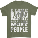 I Like Running Cross Country Marathon Runner Mens T-Shirt 100% Cotton Military Green