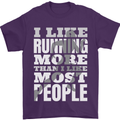 I Like Running Cross Country Marathon Runner Mens T-Shirt 100% Cotton Purple