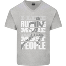 I Like Running Cross Country Marathon Runner Mens V-Neck Cotton T-Shirt Sports Grey