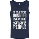 I Like Running Cross Country Marathon Runner Mens Vest Tank Top Navy Blue