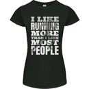 I Like Running Cross Country Marathon Runner Womens Petite Cut T-Shirt Black