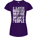 I Like Running Cross Country Marathon Runner Womens Petite Cut T-Shirt Purple