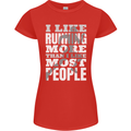 I Like Running Cross Country Marathon Runner Womens Petite Cut T-Shirt Red