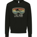 I Like Scuba Diving & 3 People Funny Diver Mens Sweatshirt Jumper Black