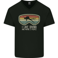 I Like Scuba Diving & 3 People Funny Diver Mens V-Neck Cotton T-Shirt Black