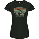 I Like Scuba Diving & 3 People Funny Diver Womens Petite Cut T-Shirt Black