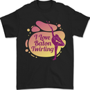 I Love Baton Twirling Gymnastics Mens T-Shirt 100% Cotton Black