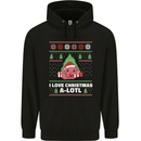 I Love Christmas A-Lotl Funny Axolotl Xmas Childrens Kids Hoodie Black