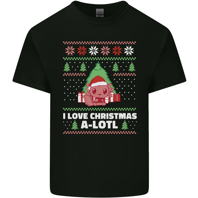 I Love Christmas A-Lotl Funny Axolotl Xmas Kids T-Shirt Childrens Black