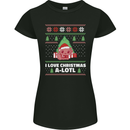 I Love Christmas A-Lotl Funny Axolotl Xmas Womens Petite Cut T-Shirt Black