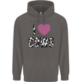 I Love Cows Mens 80% Cotton Hoodie Charcoal