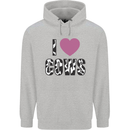 I Love Cows Mens 80% Cotton Hoodie Sports Grey