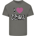 I Love Cows Mens Cotton T-Shirt Tee Top Charcoal