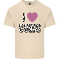 I Love Cows Mens Cotton T-Shirt Tee Top Natural