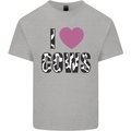 I Love Cows Mens Cotton T-Shirt Tee Top Sports Grey