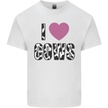 I Love Cows Mens Cotton T-Shirt Tee Top White