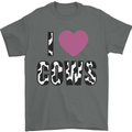I Love Cows Mens T-Shirt 100% Cotton Charcoal
