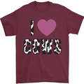 I Love Cows Mens T-Shirt 100% Cotton Maroon