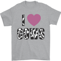 I Love Cows Mens T-Shirt 100% Cotton Sports Grey