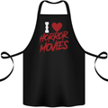 I Love Horror Movies Cotton Apron 100% Organic Black