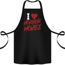 I Love Horror Movies Cotton Apron 100% Organic Black