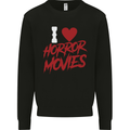 I Love Horror Movies Kids Sweatshirt Jumper Black