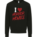 I Love Horror Movies Kids Sweatshirt Jumper Black
