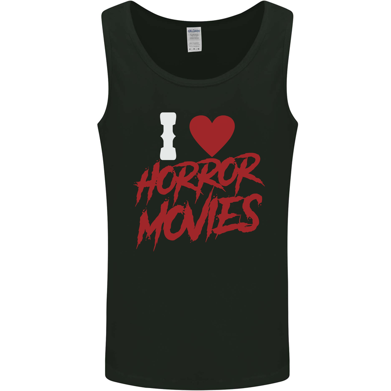I Love Horror Movies Mens Vest Tank Top Black