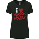 I Love Horror Movies Womens Wider Cut T-Shirt Black