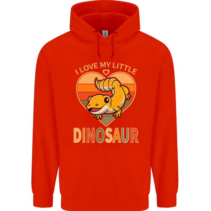 I Love My Little Dragon Bearded Dragon Childrens Kids Hoodie Bright Red